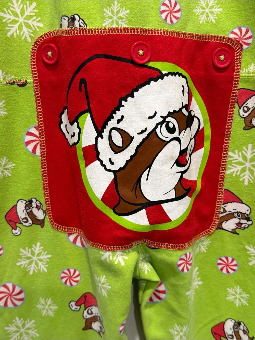 Buc-ees Kids Youth Zipper Holiday Pajamas One Piece Size Small Christmas